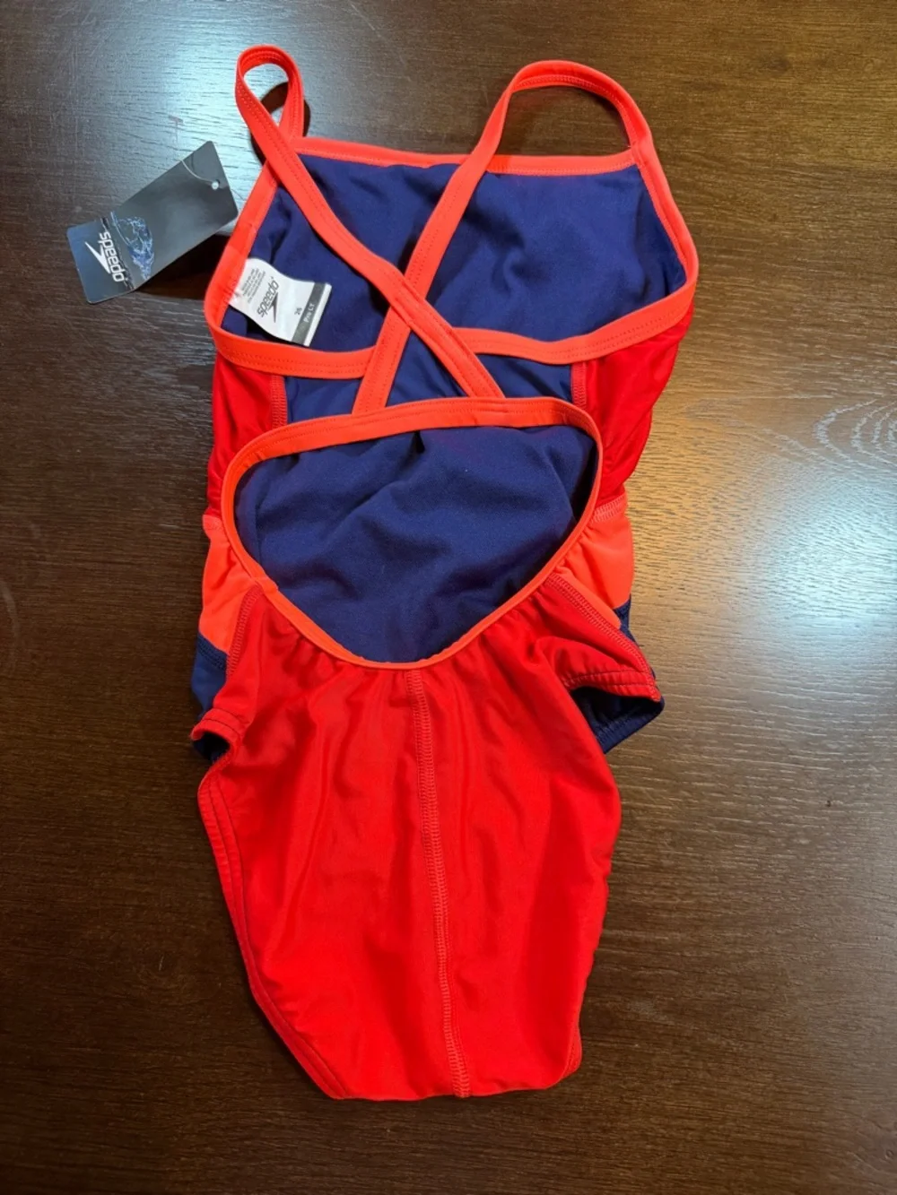 Speedo Pro LT 26 Navy and Red Athletic One-Piece Swimsuit